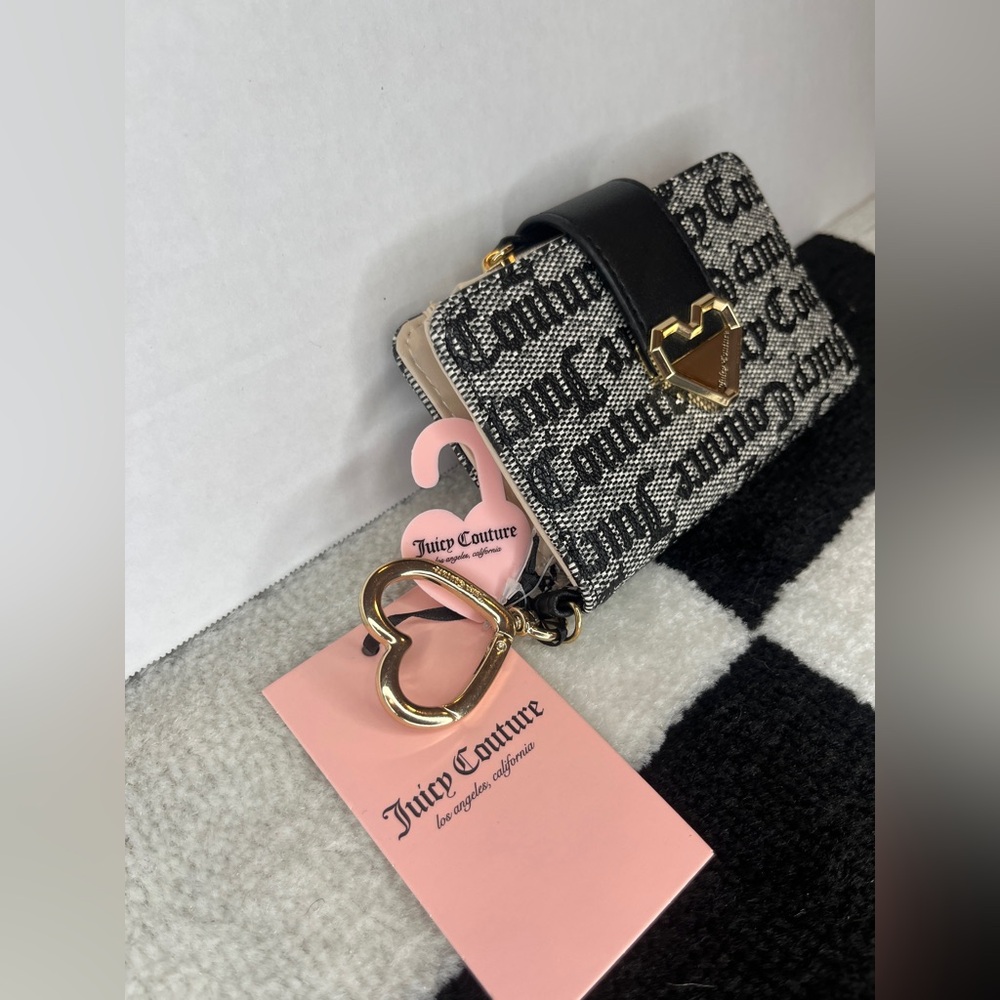 Juicy Couture  MODERN CHIC TAB CARD  WALLET Black Beige Brand New With Tags - Picture 3 of 10